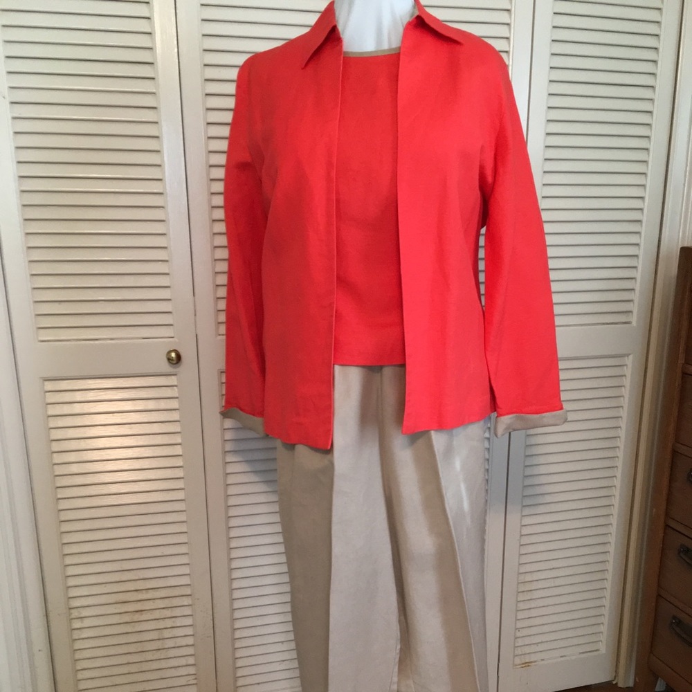 Linen three piece pant set